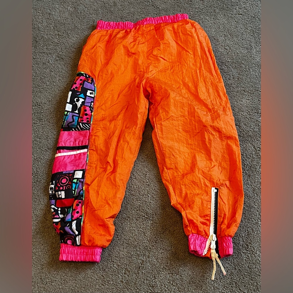 Vintage Youth size 5 Vibrant Orange Jogger Pants